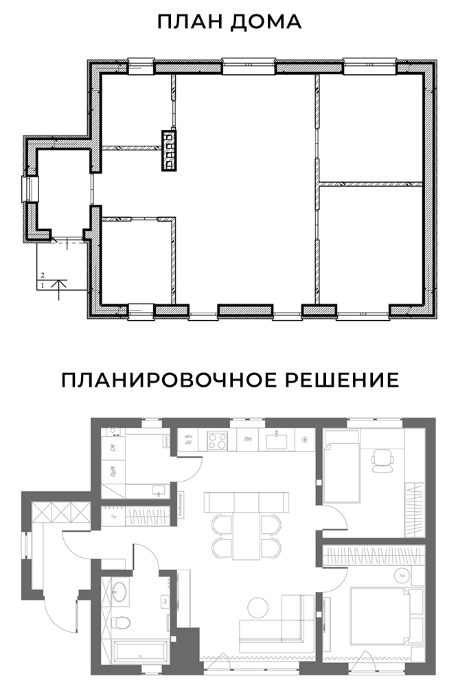 Планировочное решение дизайн проекта для дома